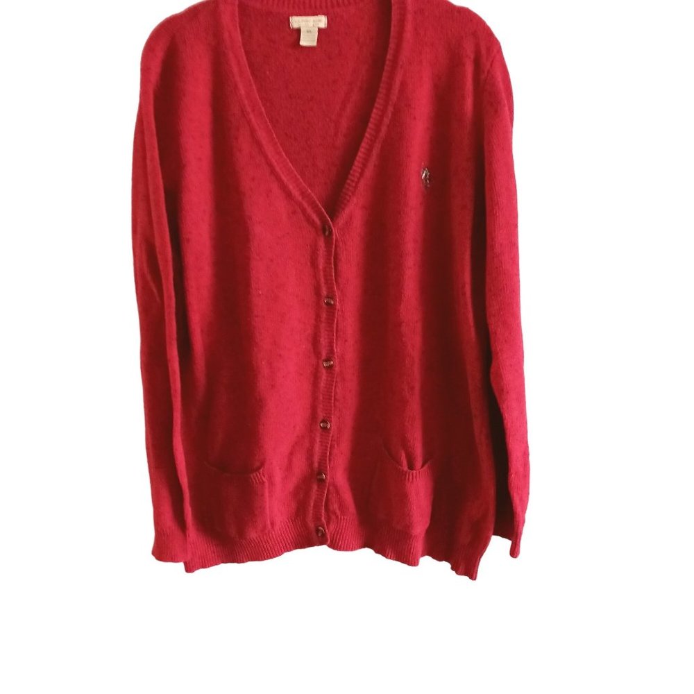 Polo sweater,  red. Size XL.  Womens